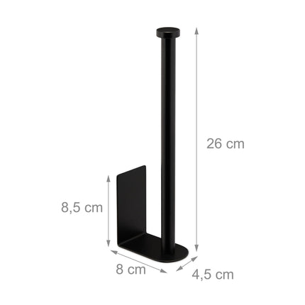 Black Self-Adhesive Toilet Roll Holder – 2 Roll Capacity