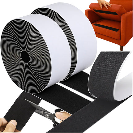 Black Self-Adhesive Velcro Tape, 5m x 5cm