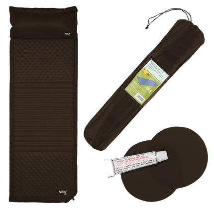 Black Self-Inflating Camping Mat, Compact & Portable