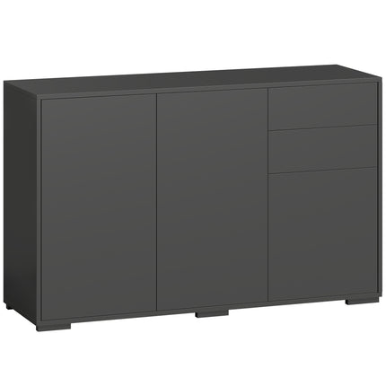 Black Sideboard with 2 Drawers, Push-Click, 117x36x74 cm