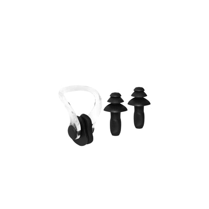 Black Silicone Swimming Set with Ear and Nose Plugs