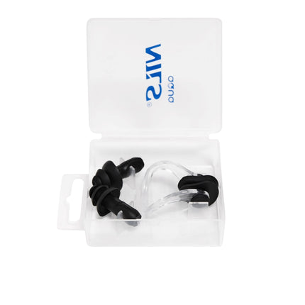 Black Silicone Swimming Set with Ear and Nose Plugs