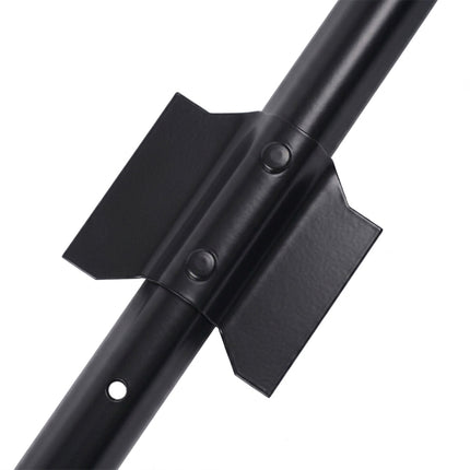 Black Steel Fence Posts, 90 cm, Set of 10