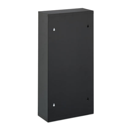 Black Steel Medicine Cabinet with Lockable Glass Door