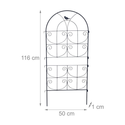 Black Steel Trellis Set for Climbing Plants