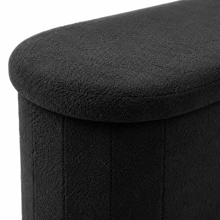 Black Teddy Fabric Storage Bench – 38 x 76 x 38 cm