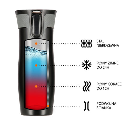 Black Thermal Cup, 300ml, Double-Walled