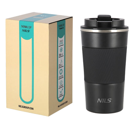Black Thermal Cup, Insulated Stainless Steel, 9oz