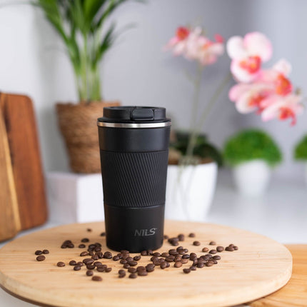Black Thermal Cup, Insulated Stainless Steel, 9oz