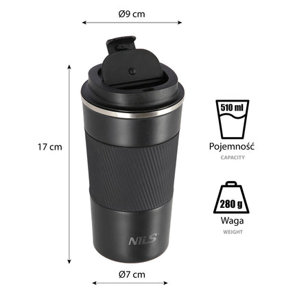 Black Thermal Cup, Insulated Stainless Steel, 9oz