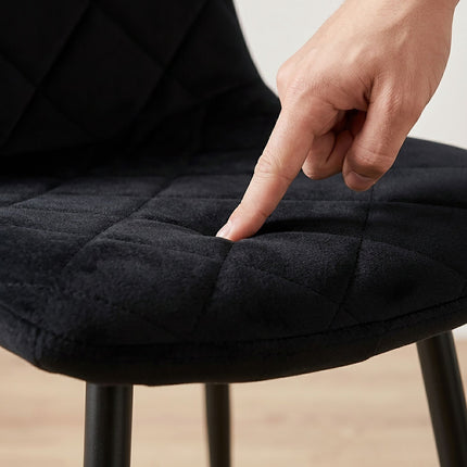 Black Velvet Dining Chairs, Set of 4 – Modern Upholstered Seats