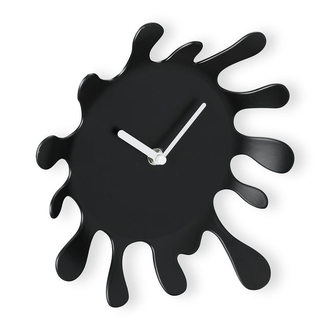 Black Wall Clock, Unique Splash Shape Design