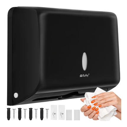 Black Wall-Mounted Paper Towel Dispenser, ABS, 27x20.5x10 cm