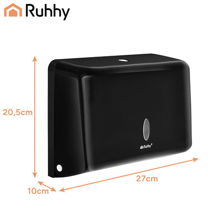 Black Wall-Mounted Paper Towel Dispenser, ABS, 27x20.5x10 cm