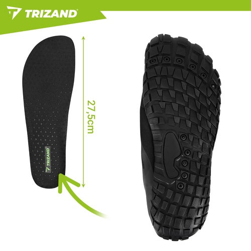 Black Water Shoes, Size 43, 5mm Anti-Slip Sole