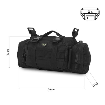 Black XL Hip Bag – Large Capacity, Durable Material