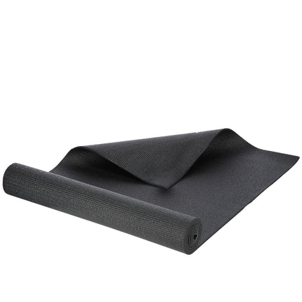 Black Yoga Mat, Non-Slip, 6mm Thickness