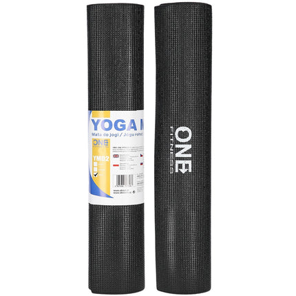 Black Yoga Mat, Non-Slip, 6mm Thickness