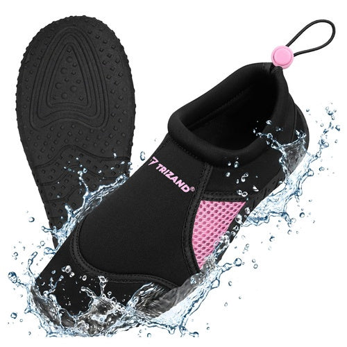 Black and Pink Water Shoes, Size 36, Non-Slip, 5mm Sole