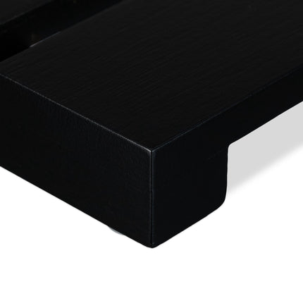 Black bamboo bath mat