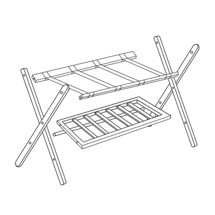 Black bamboo suitcase rack