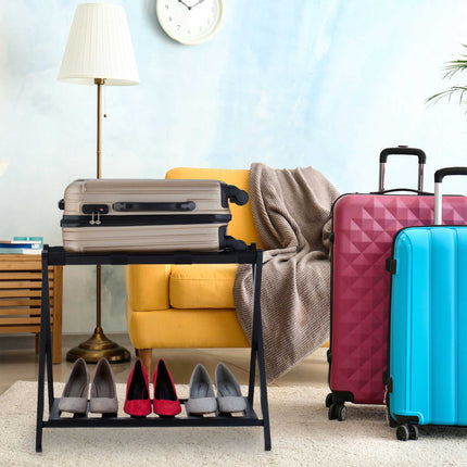 Black bamboo suitcase rack