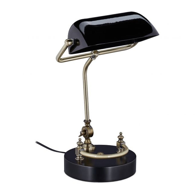 Black banker lamp