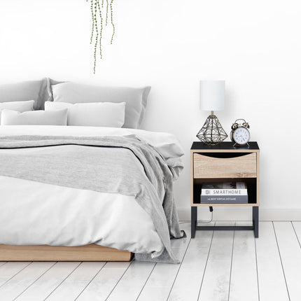 Black bedside table