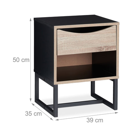 Black bedside table