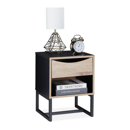 Black bedside table