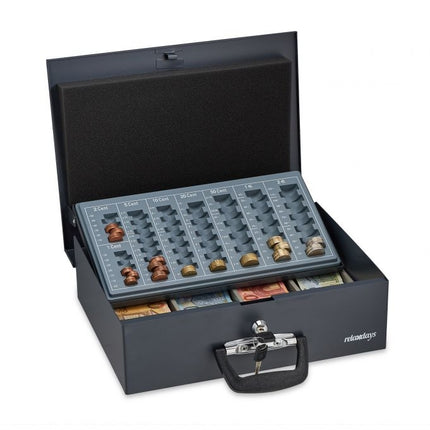 Black cash box with 2 keys