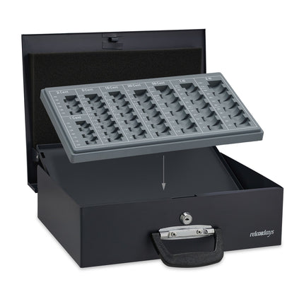 Black cash box with 2 keys
