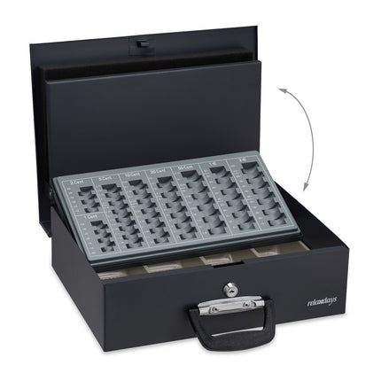 Black cash box with 2 keys