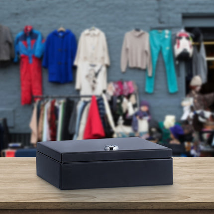 Black cash box with 2 keys