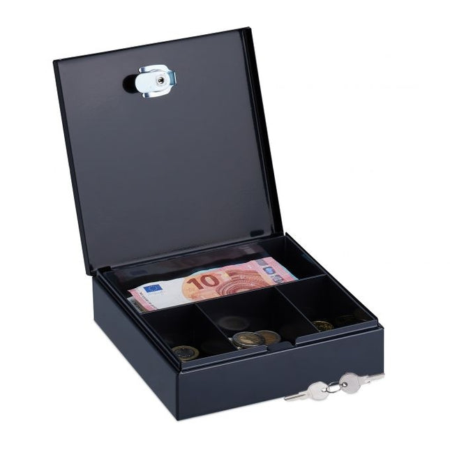 Black cash box with 2 keys