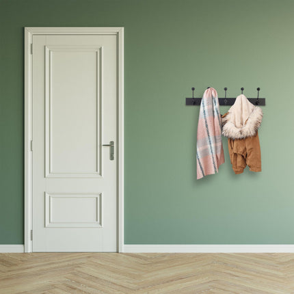 Black coat hanger with 5 hooks