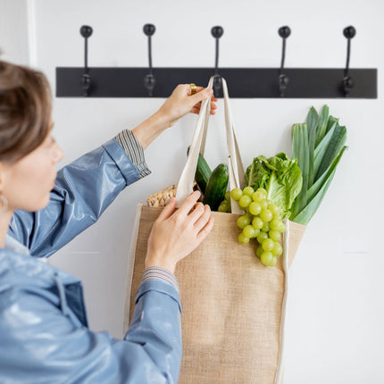 Black coat hanger with 5 hooks