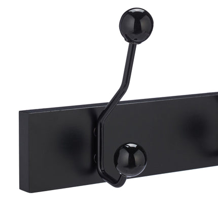 Black coat hanger with 5 hooks