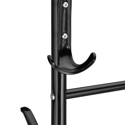 Black coat hanger with wheels
