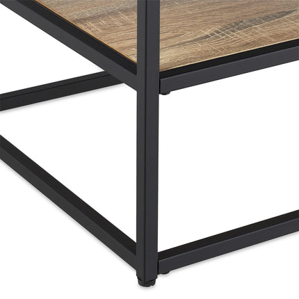 Black coffee table with glass top