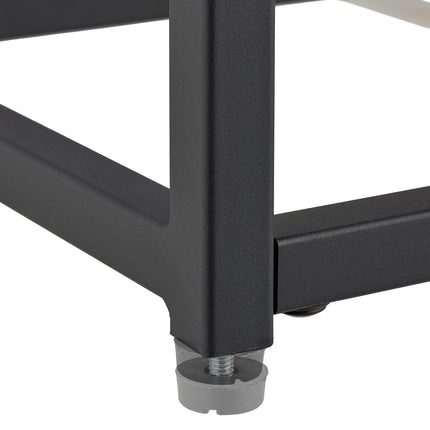 Black coffee table with glass top