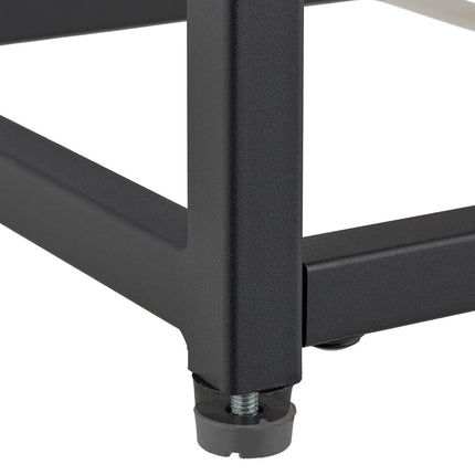 Black console table with 2 shelves