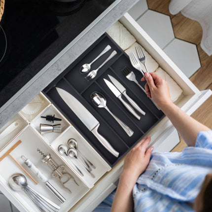 Black cutlery tray 6 compartments