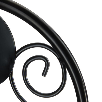 Black flower pedestal in metal