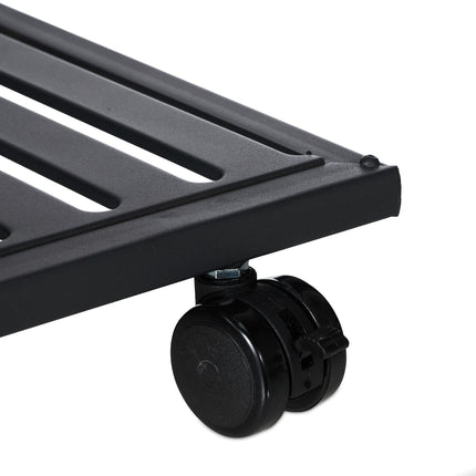 Black flower stand with wheels