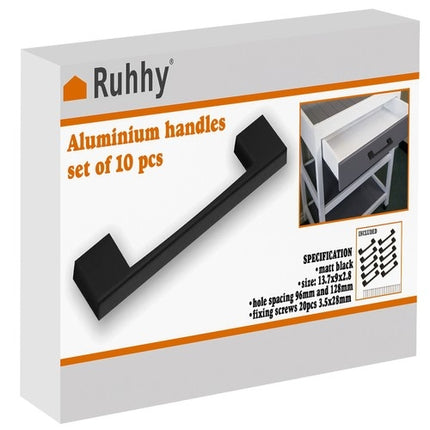 Black furniture handle - 10 pcs. Ruhhy 22280
