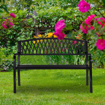 Black garden bench