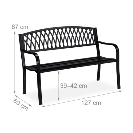 Black garden bench