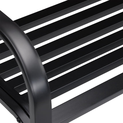 Black garden bench