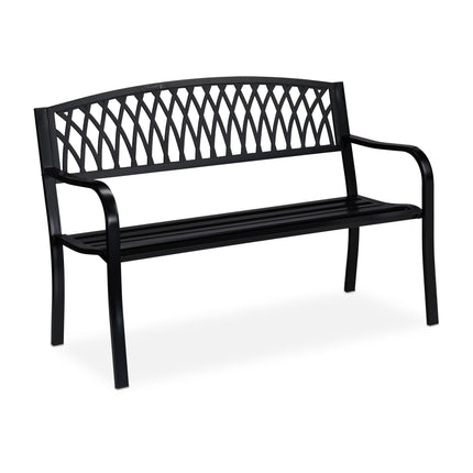 Black garden bench